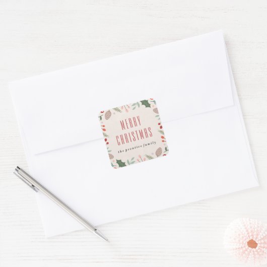 Winter Foliage Sticker - Beige (Envelop)