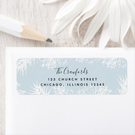 Winter Foliage White Return Address Label (Insitu)