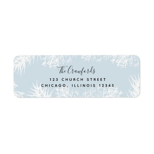 Winter Foliage White Return Address Label (Voorkant)