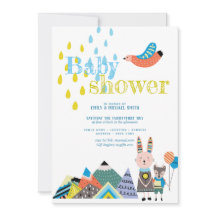 Winter Folk Art Baby shower nodigt Scandinavische