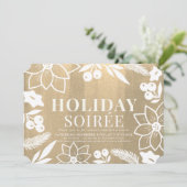 Winter Folliage Gold Holiday Soirée Party Kaart (Staand voorkant)