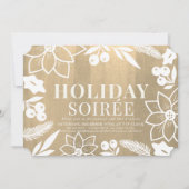 Winter Folliage Gold Holiday Soirée Party Kaart (Voorkant)