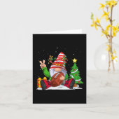 Winter Football Gnome Kerst voor Jongens Kinder Kaart (Gele Bloem)