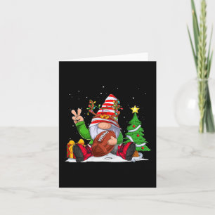 Winter Football Gnome Kerst voor Jongens Kinder Kaart
