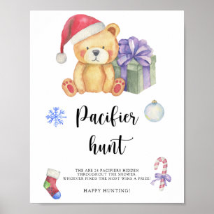 Winter - fopspeenjacht baby shower spel poster