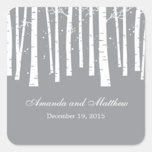 Winter Fores Favor Sticker of Envelope Seal