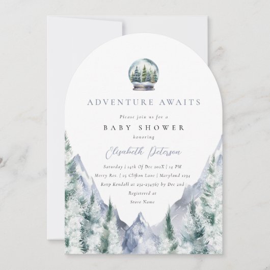 Winter Forest Adventure Boy Baby shower Kaart (Voorkant)