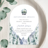 Winter Forest Adventure Boy Baby shower Kaart