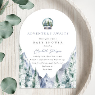Winter Forest Adventure Boy Baby shower Kaart
