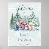 Winter Forest Animals Adventure wacht op Baby show Poster (Voorkant)