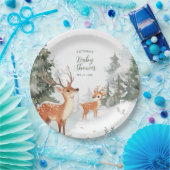 Winter Forest Animals Baby shower Party Papieren Bordje (Feest)