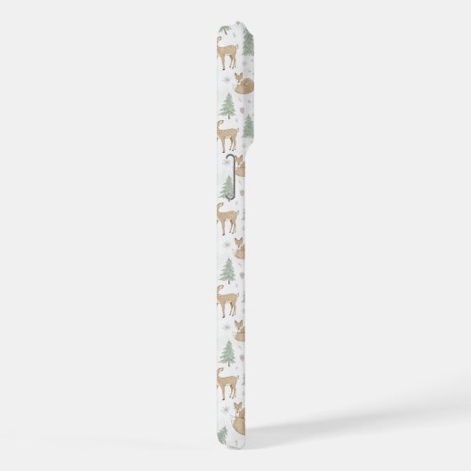 Winter Forest Animals Seamless Pattern iPhone Hoesje (Rechterkant)
