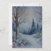 Winter Forest Aqua Blue Princess Dress Quinceañera Kaart (Achterkant)