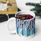 Winter Forest Art Nouveau Trees Wraparound Blue Koffiemok