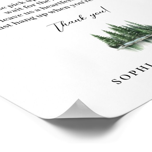 Winter Forest Audio Wedding Guestbook Poster (Hoek)