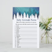 Winter Forest Baby Animals Name baby shower (Staand voorkant)