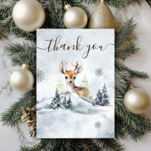 Winter Forest Baby Deer Animal Baby shower