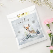 Winter Forest Baby Deer Animal Baby shower Bedankzakje (Gezegeld)