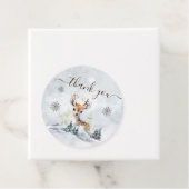 Winter Forest Baby Deer Baby shower Bedankt Bedankjes Labels (In situ)