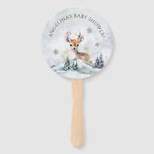 Winter Forest Baby Deer Baby shower Handwaaier (Voorkant)