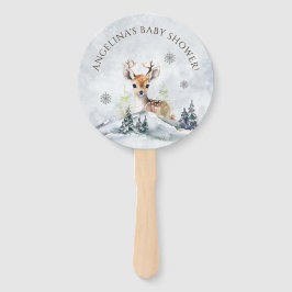 Winter Forest Baby Deer Baby shower Handwaaier