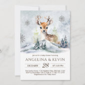 Winter Forest Baby Deer Baby shower Kaart (Voorkant)