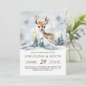 Winter Forest Baby Deer Baby shower Kaart (Staand voorkant)