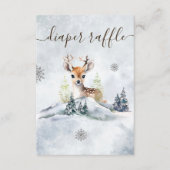 Winter Forest Baby Deer Baby shower Luier Raffle Informatiekaartje (Voorkant)
