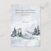 Winter Forest Baby Deer Baby shower Luier Raffle Informatiekaartje (Achterkant)