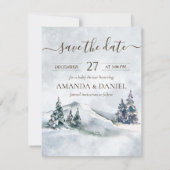 Winter Forest Baby Deer Baby shower Save The Date (Achterkant)