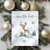 Winter Forest Baby Deer Baby shower Save The Date