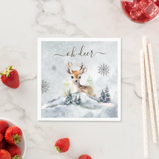 Winter Forest Baby Deer Baby shower Servet (Insitu)