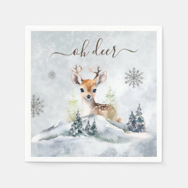 Winter Forest Baby Deer Baby shower Servet