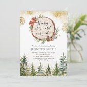 Winter Forest Baby, met koude buitenzijde Baby sho Kaart (Staand voorkant)