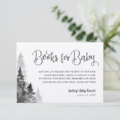 Winter Forest Baby shower Book Request Card Informatiekaartje (Staand voorkant)