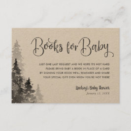 Winter Forest Baby shower Book Request Card Informatiekaartje