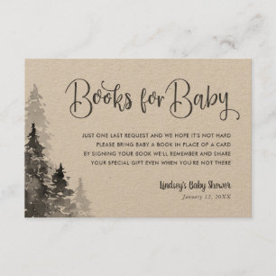 Winter Forest Baby shower Book Request Card Informatiekaartje