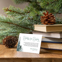 Winter Forest Baby shower Book Request Card