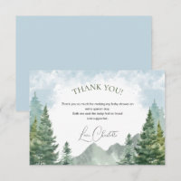 Winter Forest Baby shower Dank u kaart