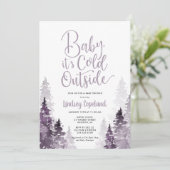 Winter Forest Baby shower Invitation Kaart (Staand voorkant)
