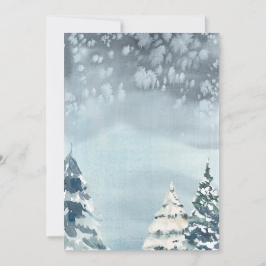 Winter Forest Baby shower Invitation Kaart (Achterkant)
