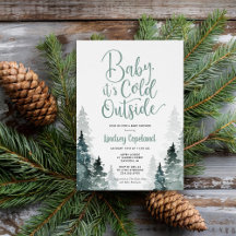 Winter Forest Baby shower Invitation