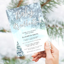 Winter Forest Baby shower Invitation