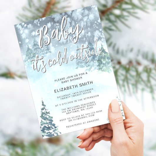 Winter Forest Baby shower Invitation Kaart