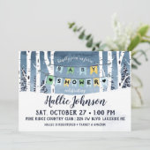 Winter Forest Baby shower Invitation Kaart (Staand voorkant)