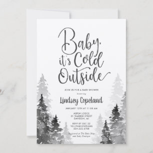 Winter Forest Baby shower Invitation Kaart