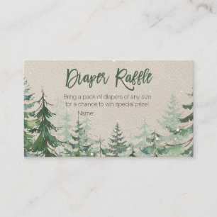 Winter Forest Baby shower - Luier Raffle Kaart