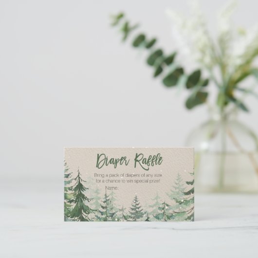 Winter Forest Baby shower - Luier Raffle Kaart (Staand voorkant)