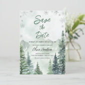 Winter Forest Baby Shower Save the Date Kaart (Staand voorkant)