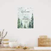 Winter Forest Baby Shower Welcome Poster (Keuken)